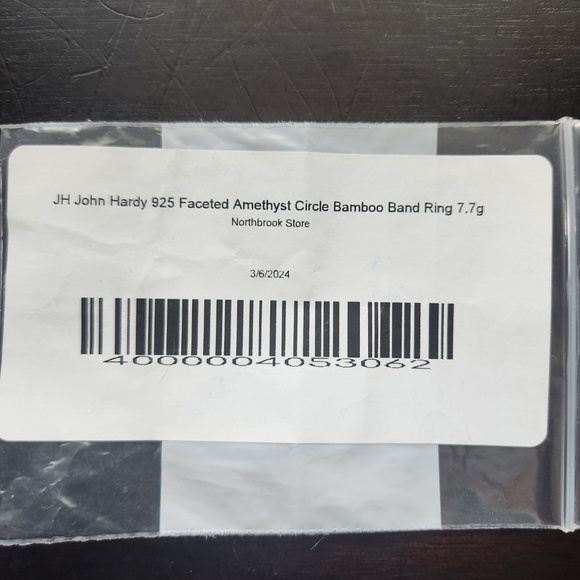 John Hardy Sterling Silver & Amethyst Bamboo Ring, size 7, preloved - Picture 3 of 14